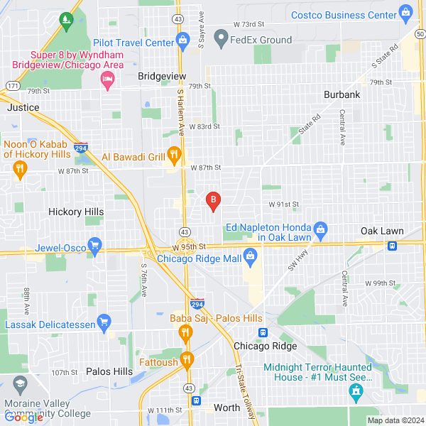 Hayes Local Marketing location map: 9142 Pembroke Ln., Bridgeview, Il