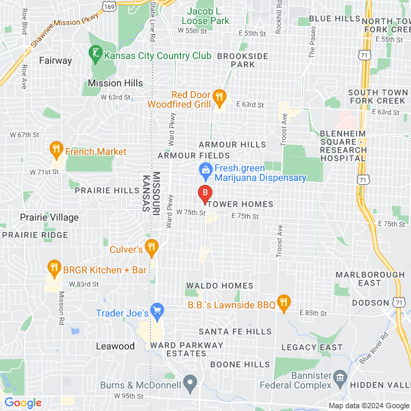 Wellness in Motion location map: 7400 Wornall Rd suite 4, Kansas City, MO